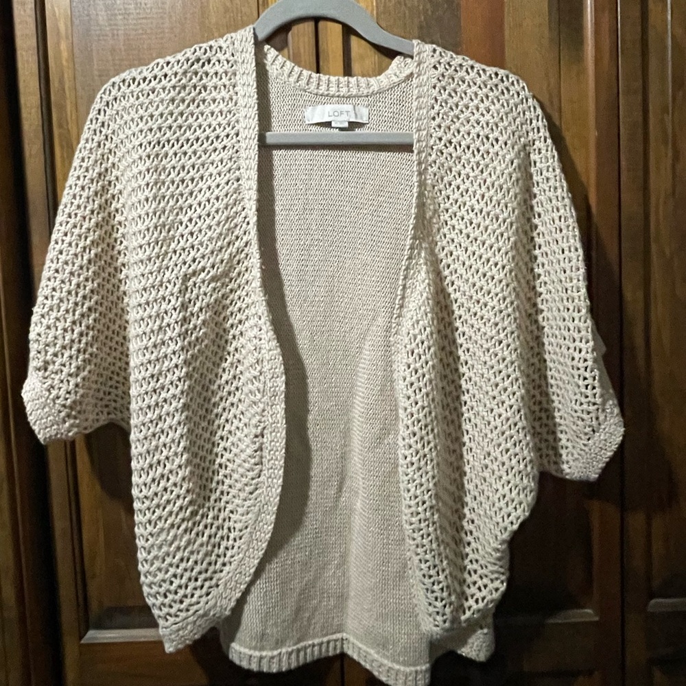 Loft shrug sweater size xs tan